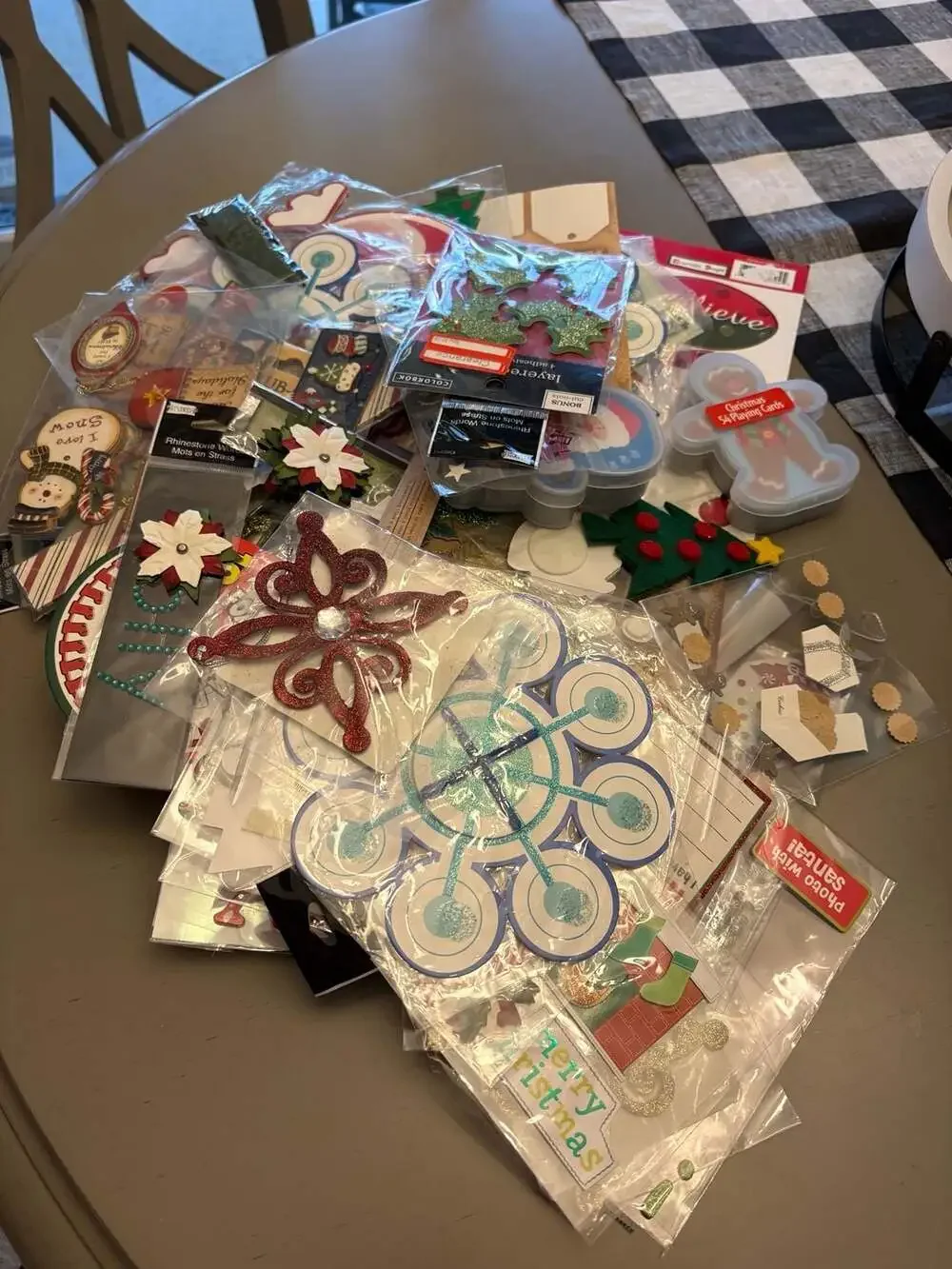 Assorted Christmas Scrapbooking and Card Making Craft Supplies Lot